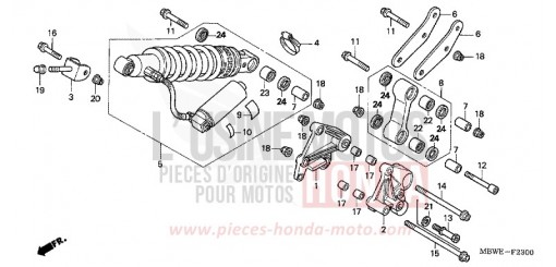 COUSSIN ARRIERE CBR600FR2 de 2002